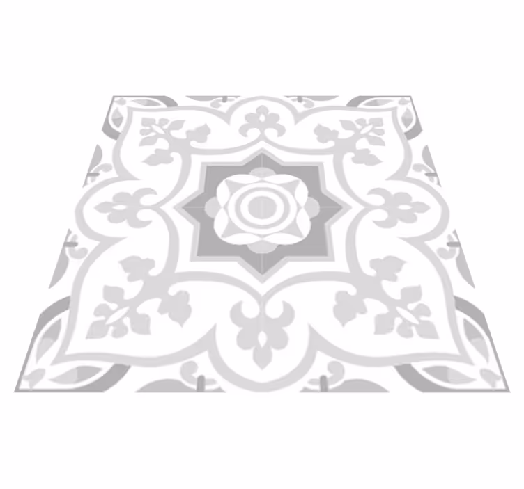 Bathroom vinyl carpet in moroccan gray tile design - TenStickers