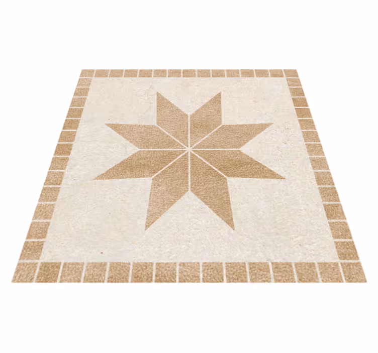 Bathroom vinyl carpet with brown star pattern - TenStickers
