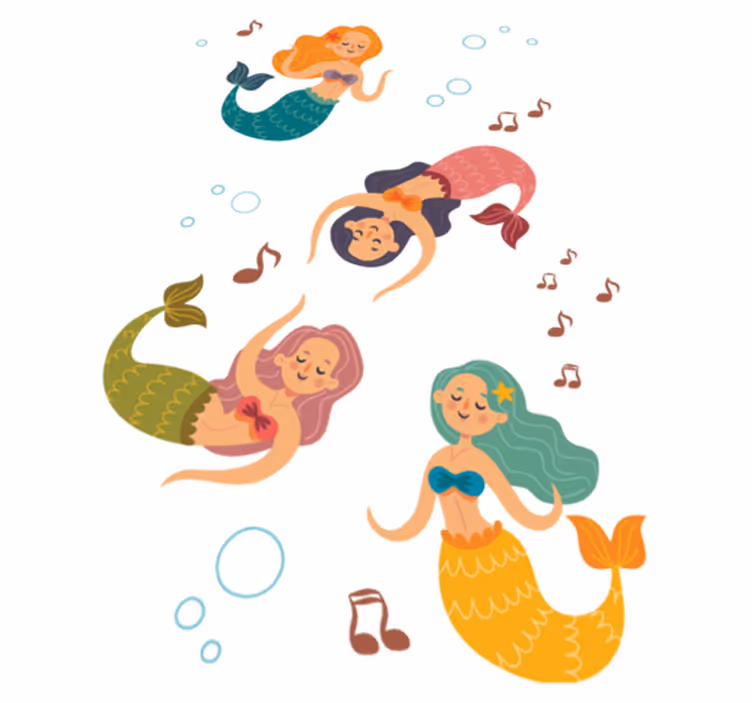 Dancing mermaids bathroom vinyl carpet - TenStickers