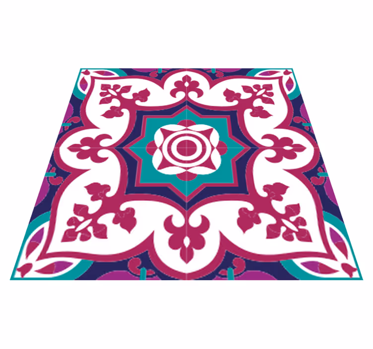 Bathroom vinyl carpet in pink moroccan tile design - TenStickers
