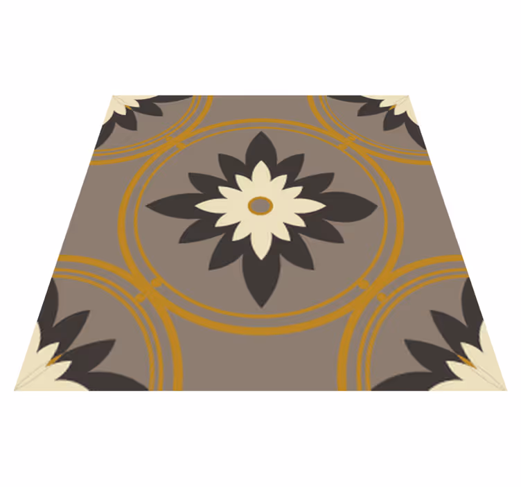 Bathroom vinyl carpet in hydraulic brown cement pattern - TenStickers