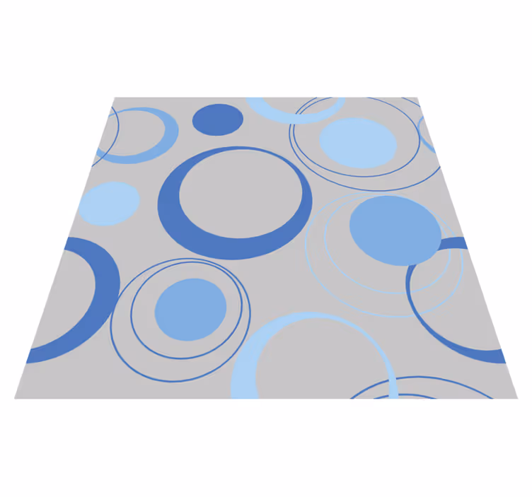 Bathroom vinyl carpet with minimal blue bubbles - TenStickers