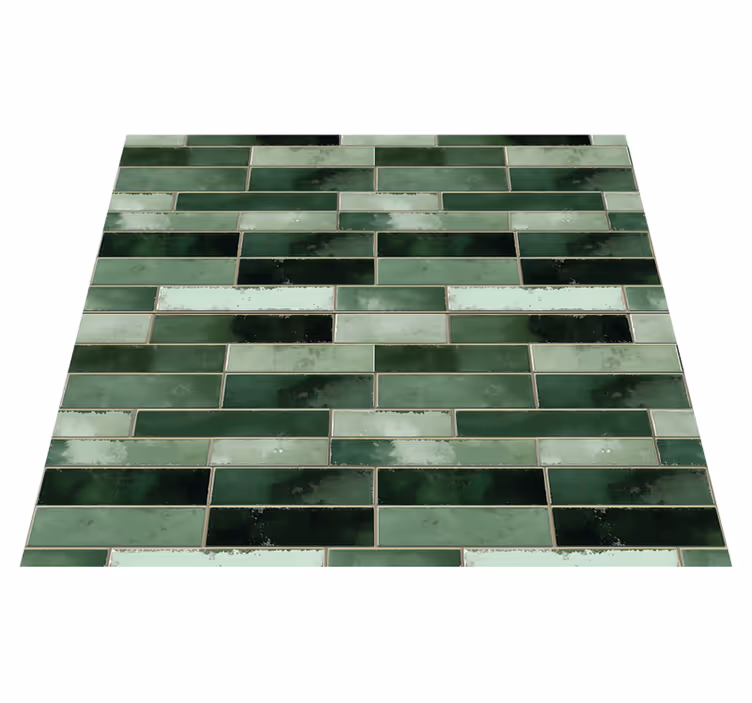 Long green bathroom vinyl carpet - TenStickers