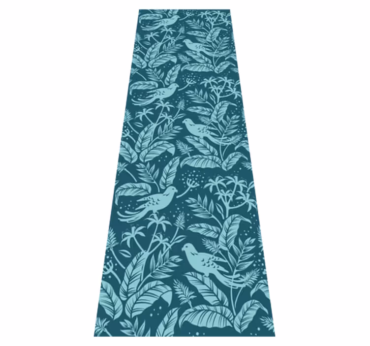 Bathroom vinyl carpet with turquoise flying birds - TenStickers
