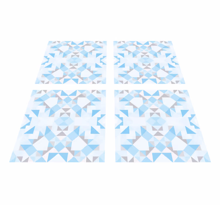 Bathroom vinyl carpet vintage blue grey tile sticker - TenStickers