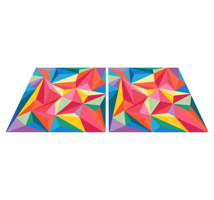 Bathroom vinyl carpet with multicolor geometric design - TenStickers