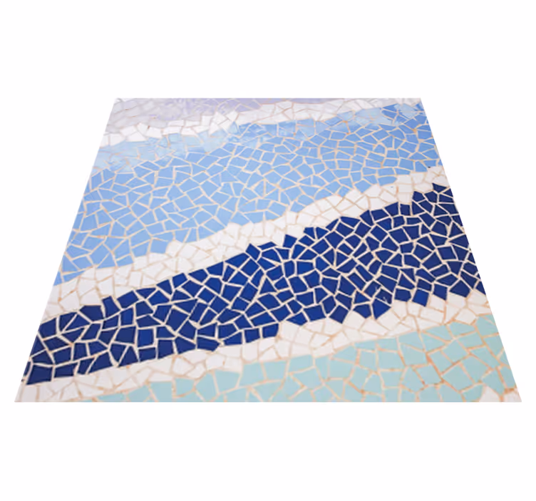 Bathroom vinyl carpet in blue small irregular tiles - TenStickers
