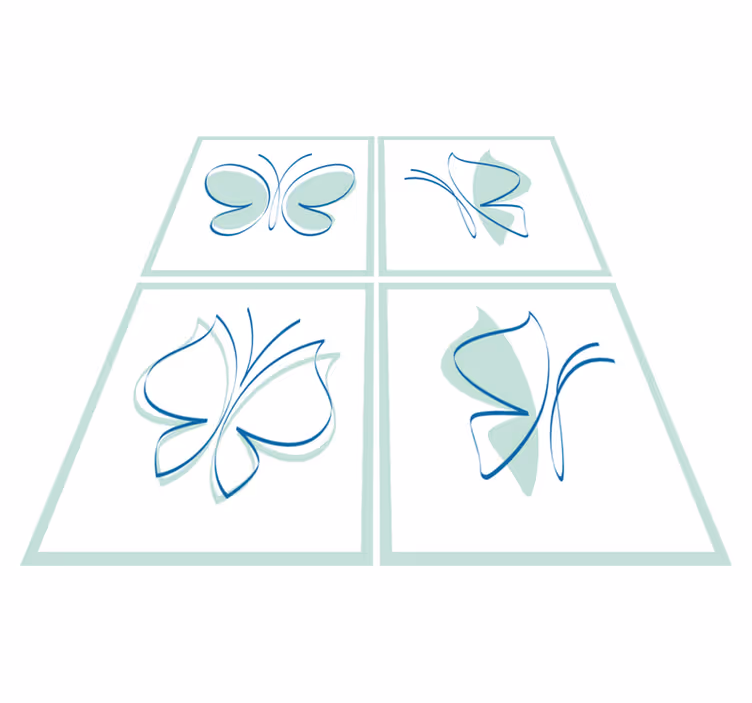 Bathroom vinyl carpet with butterfly tile design - TenStickers