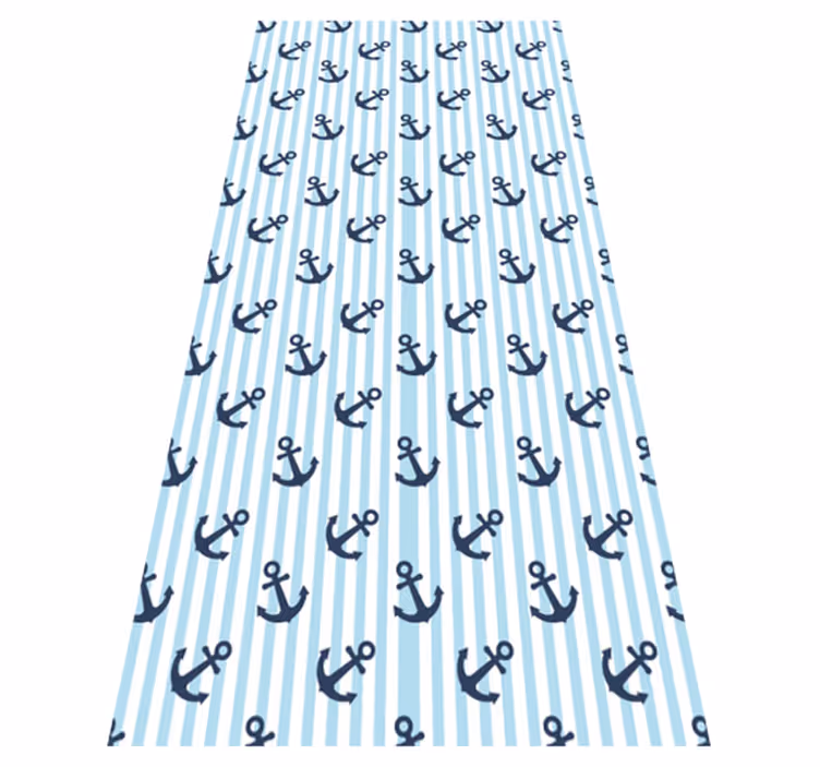 Bathroom vinyl carpet with navy blue stripes - TenStickers