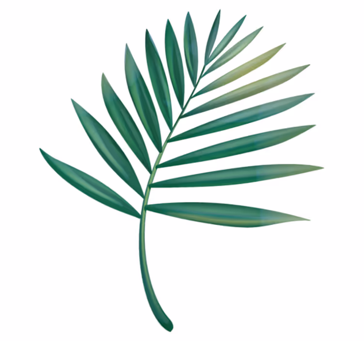 Leaf palm bathroom vinyl carpet - TenStickers