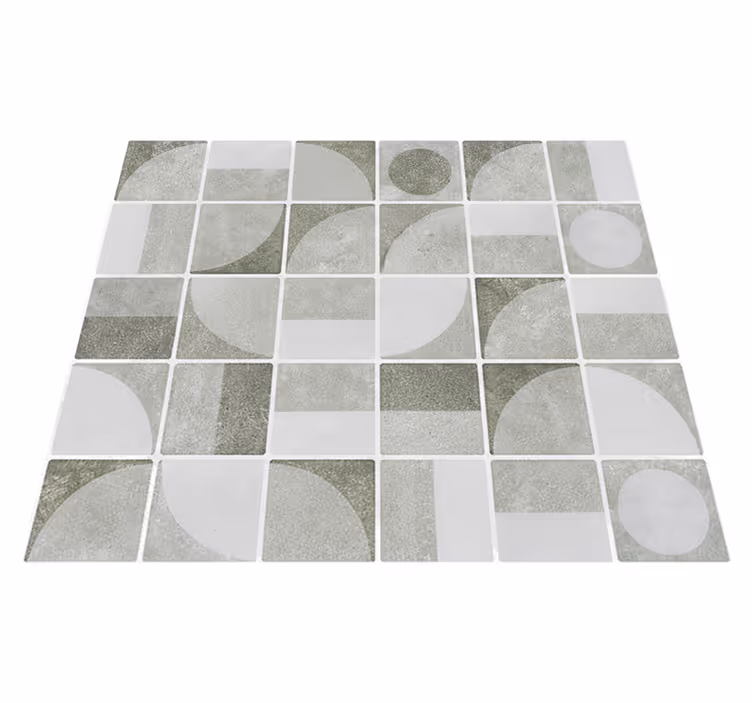 Bathroom vinyl carpet with abstract grey shapes - TenStickers