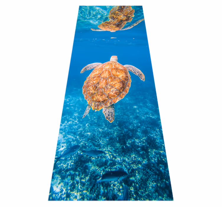 Beautiful turtle underwater bathroom vinyl carpet - TenStickers