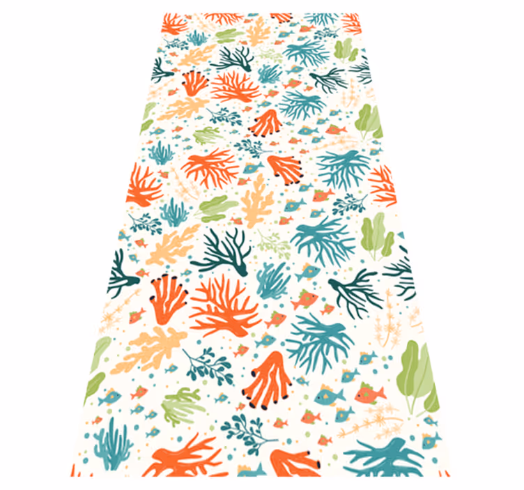 Bathroom vinyl carpet colorful coral design - TenStickers