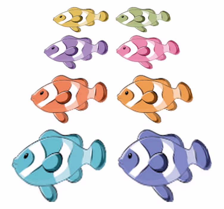 Bathroom vinyl carpet clown fish shower screen decals - TenStickers