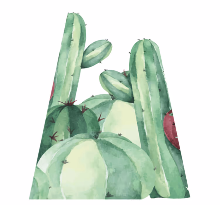 Cactus plants bathroom vinyl carpet - TenStickers