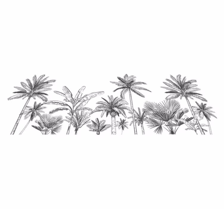 Bathroom vinyl carpet tropical trees design - TenStickers