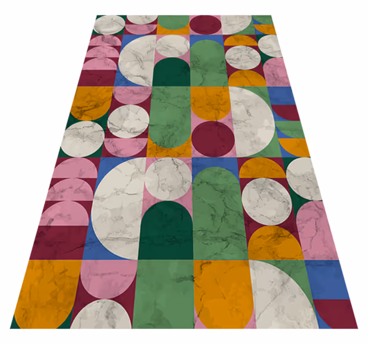 Bathroom vinyl carpet with geometric textured designs - TenStickers