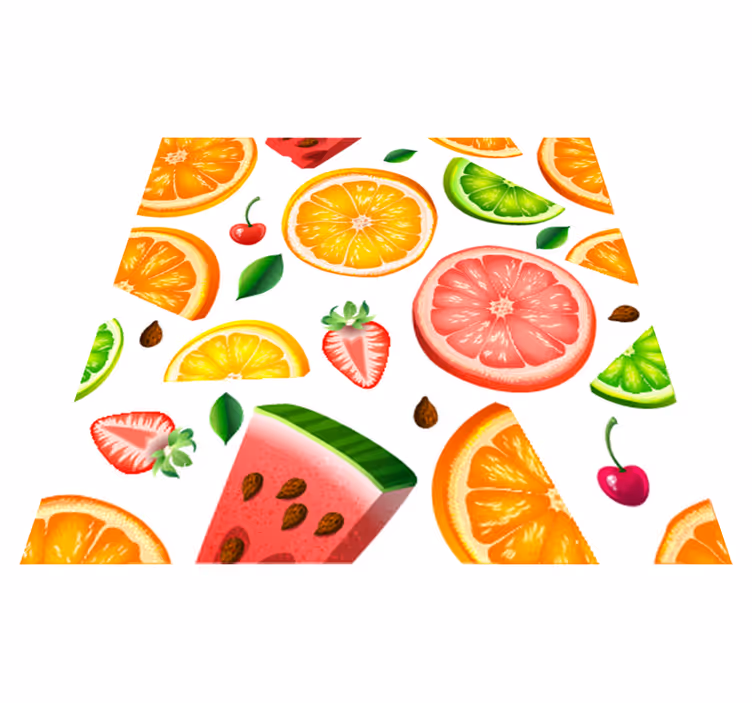 Kitchen vinyl carpet fruit border design - TenStickers
