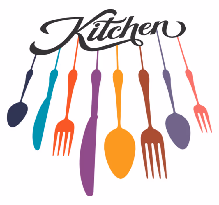 Kitchen vinyl carpet fork and spoons - TenStickers