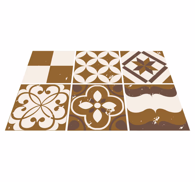 Kitchen vinyl carpet in brown cement design - TenStickers