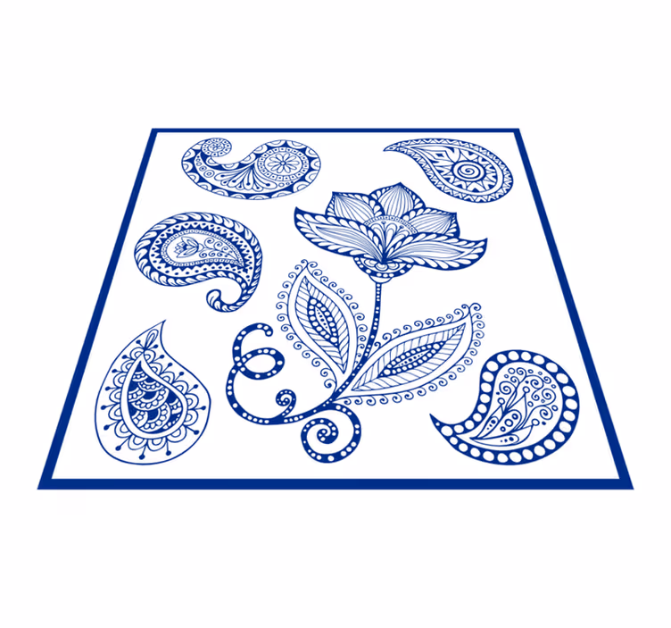 Paisley and flowers kitchen vinyl carpet - TenStickers
