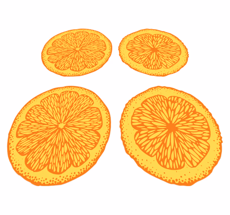 Kitchen vinyl carpet with orange hand-drawn stickers - TenStickers