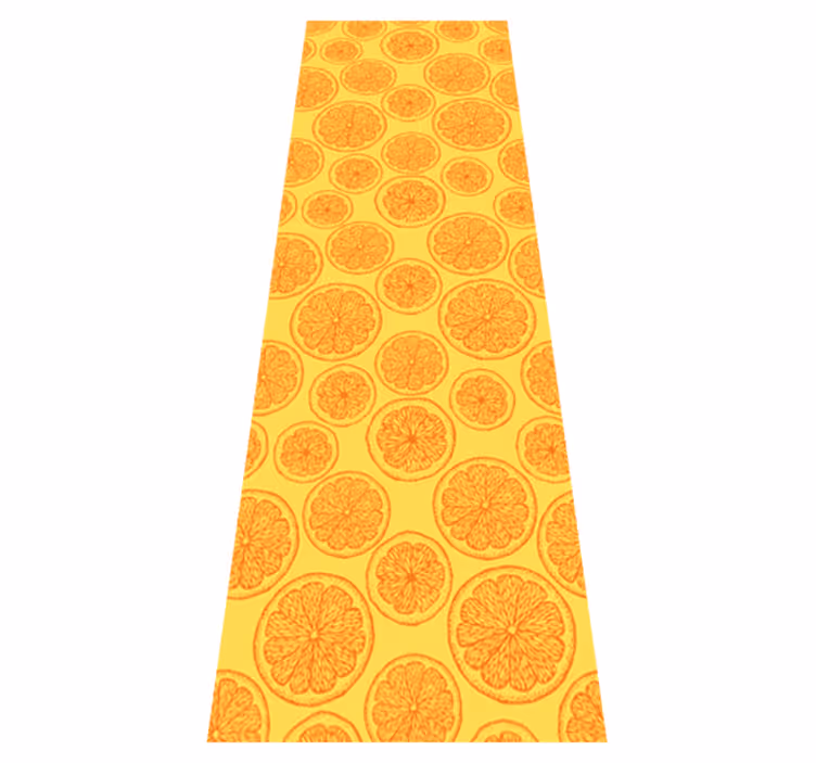 Kitchen vinyl carpet with orange hand-drawn design - TenStickers