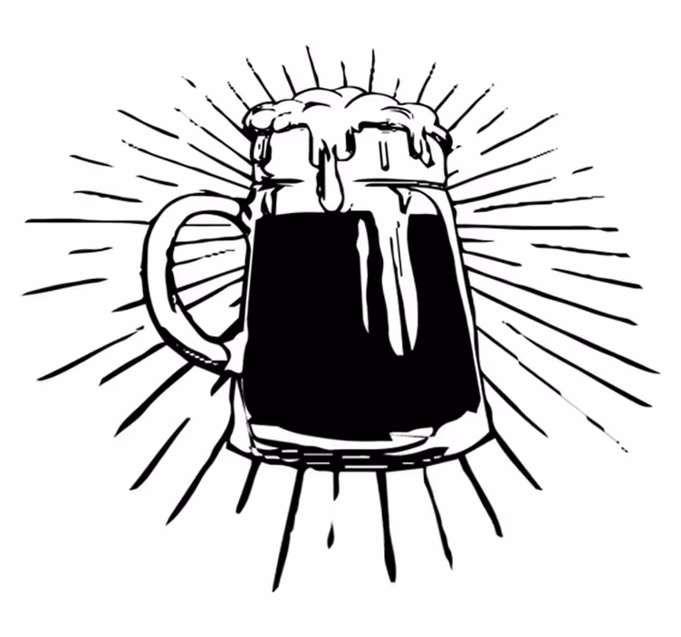Kitchen vinyl carpet beer lamp - TenStickers