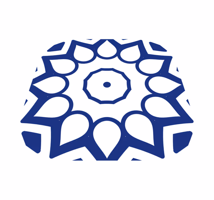 Kitchen vinyl carpet with delft blue mandala flowers - TenStickers