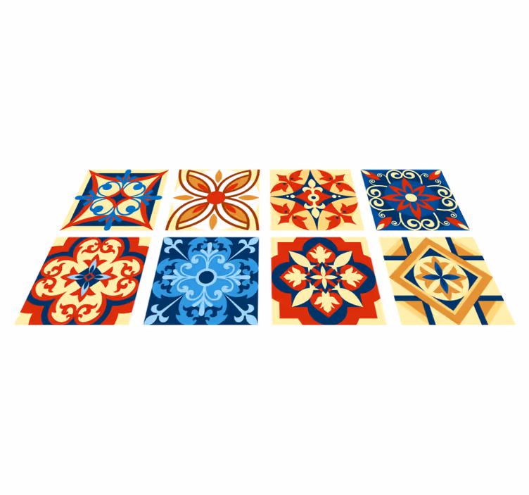 Kitchen vinyl carpet with crifitio cement design - TenStickers