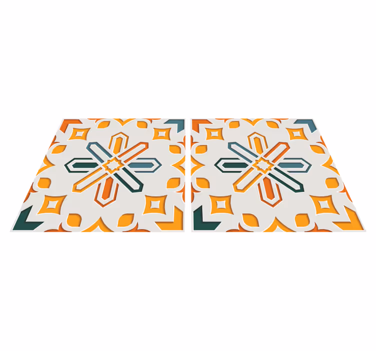 Kitchen vinyl carpet encaustic tile design - TenStickers