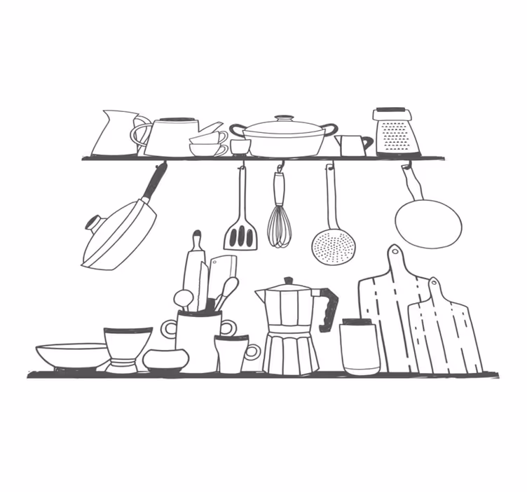 Kitchen vinyl carpet kitchen tools for shelf cooking - TenStickers