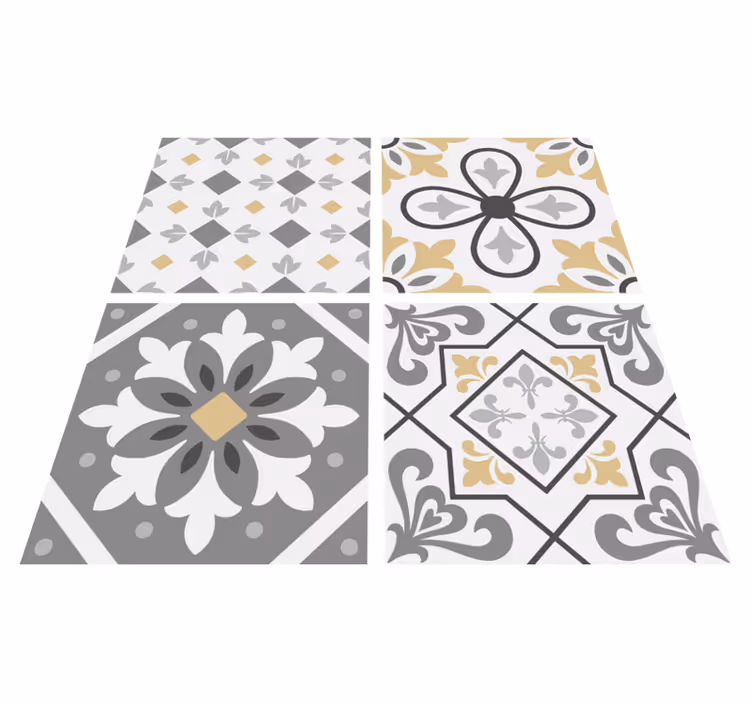 Kitchen vinyl carpet amiaz cement tiles design - TenStickers
