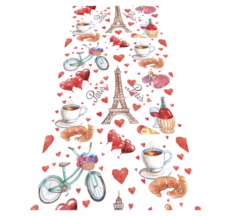 Kitchen vinyl carpet parisian delight - TenStickers