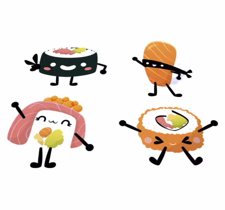 Kawaii sushi kitchen vinyl carpet - TenStickers