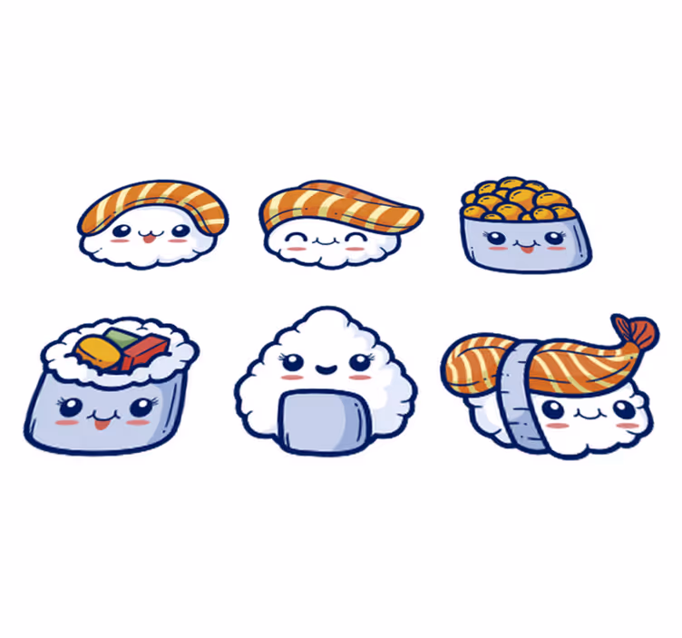 Cute sushi kitchen vinyl carpet - TenStickers