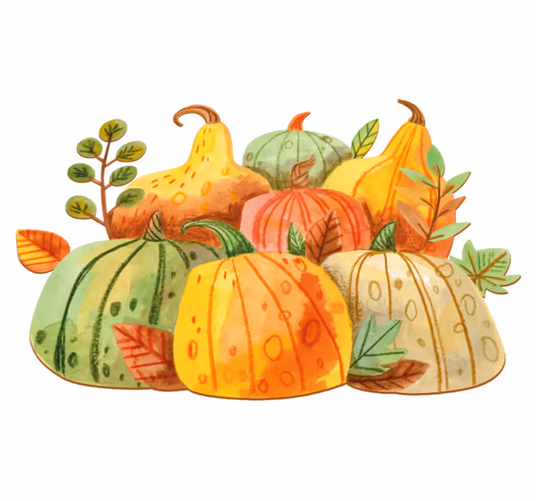 Kitchen vinyl carpet watercolor happy thanksgiving veggies - TenStickers