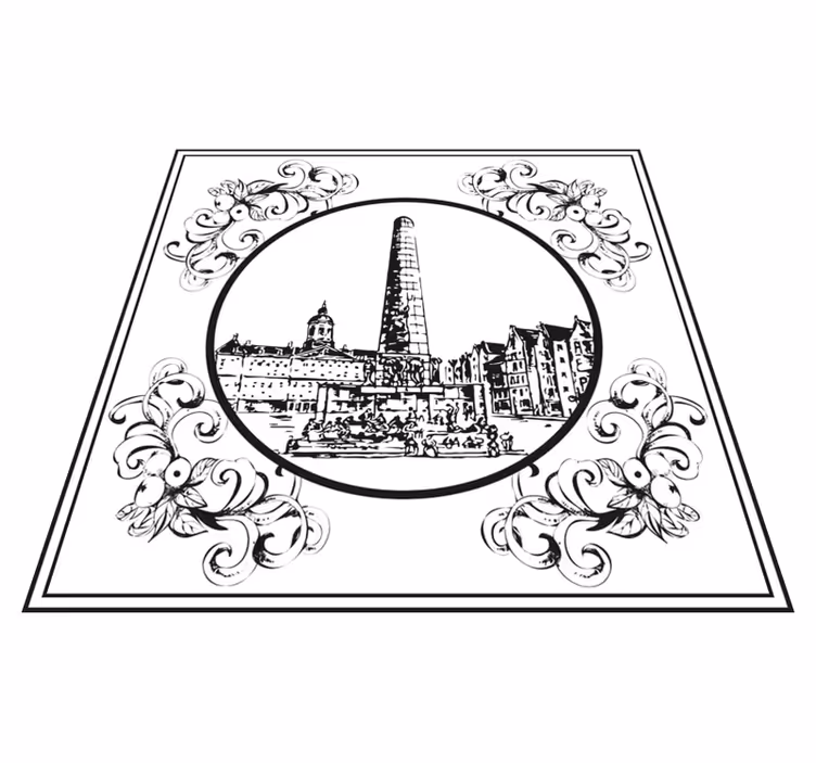 Kitchen vinyl carpet amsterdam dam square design - TenStickers
