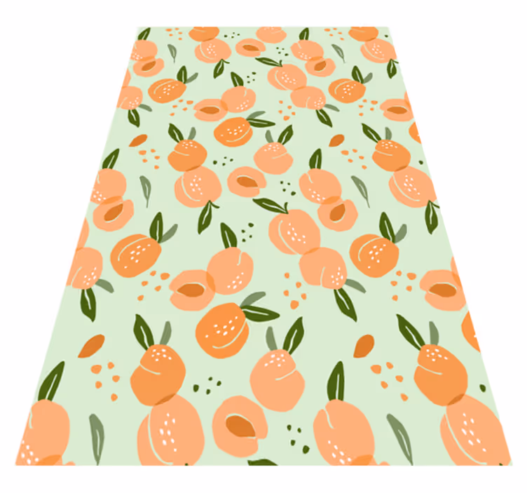 Kitchen vinyl carpet with peaches on green background - TenStickers