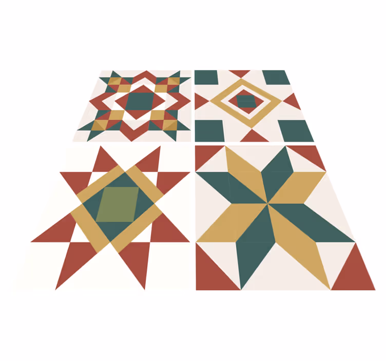 Kitchen vinyl carpet with star cement design - TenStickers