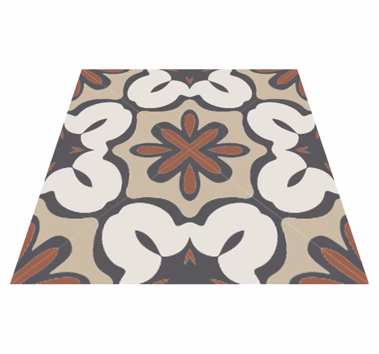 Kitchen vinyl carpet in hydraulic brown gracia style - TenStickers