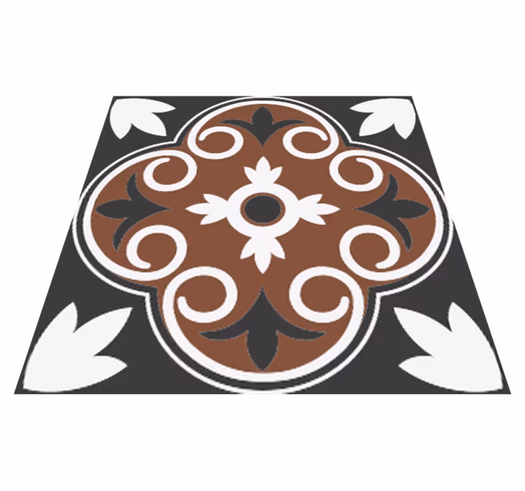 Kitchen vinyl carpet in gray and brown vintage pattern - TenStickers