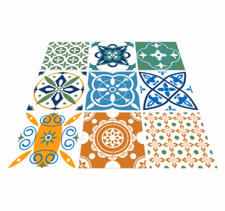 Kitchen vinyl carpet porcelain tile blend - TenStickers