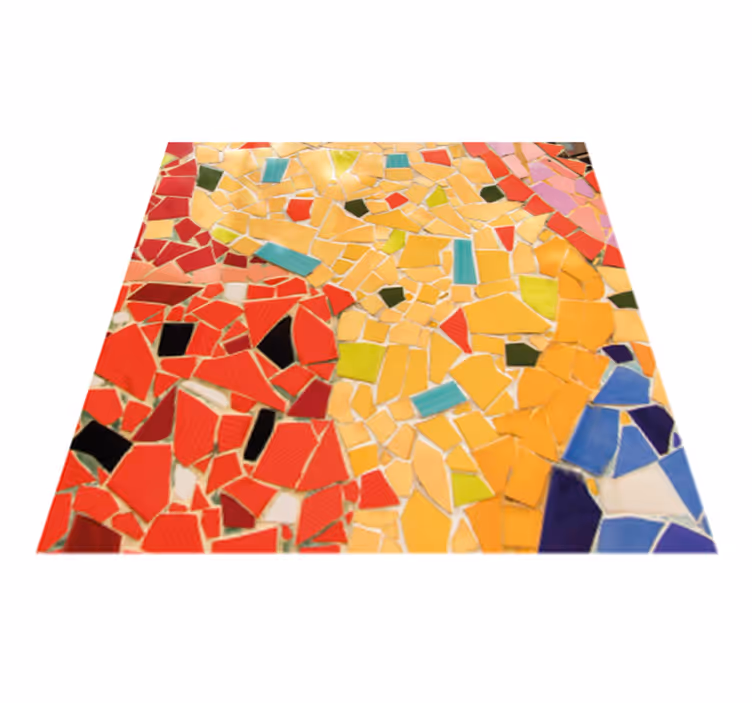 Kitchen vinyl carpet in detailed colored mosaic - TenStickers