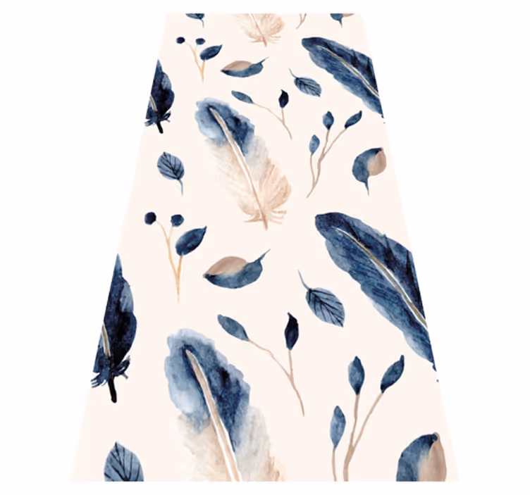 Flying leaves and feathers kitchen vinyl carpet - TenStickers
