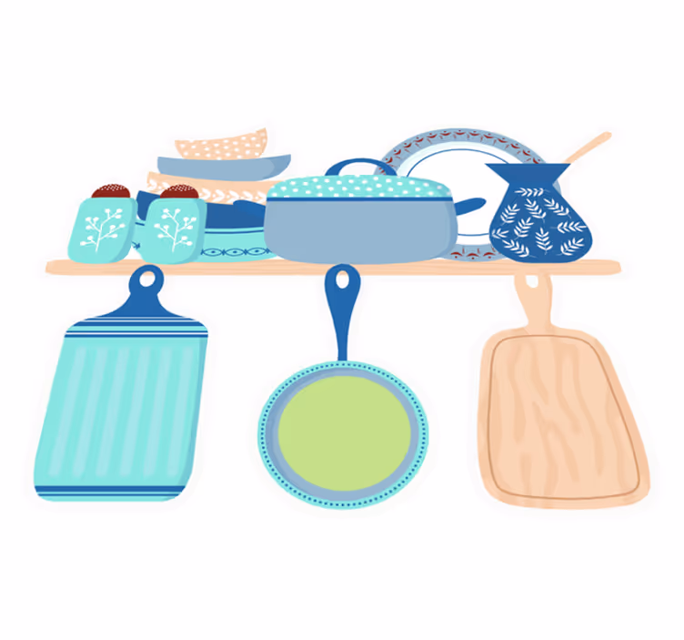 Kitchen vinyl carpet for crockery ceramic cookware - TenStickers