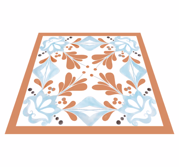 Kitchen vinyl carpet floral mediterranean tiles - TenStickers