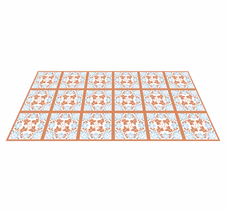 Kitchen vinyl carpet floral mediterranean tiles - TenStickers