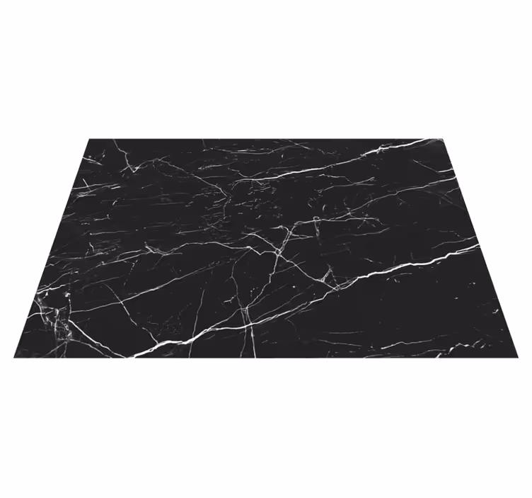 Kitchen vinyl carpet black marble - TenStickers