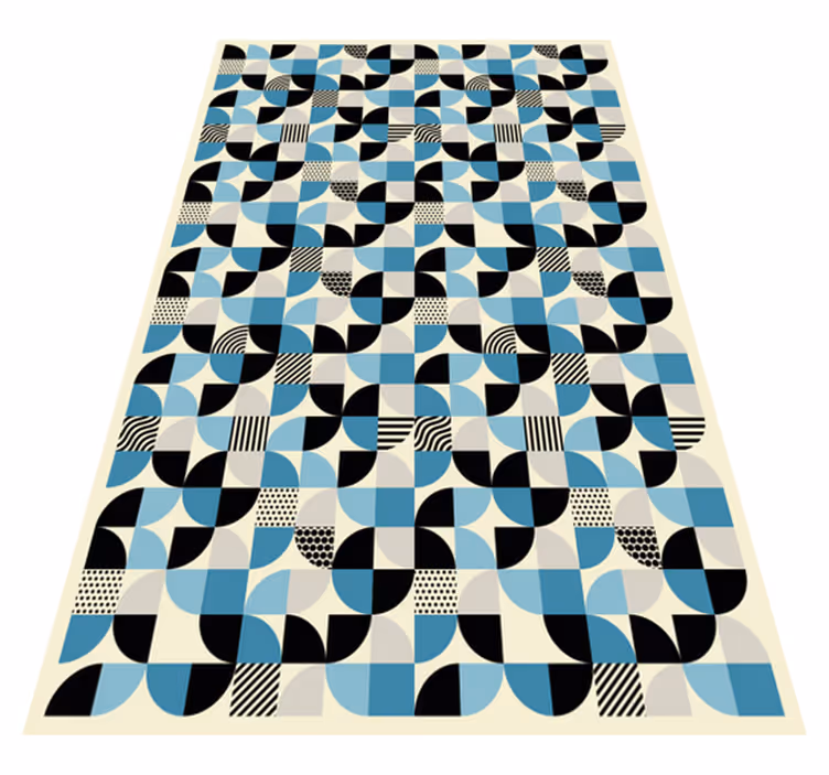 Kitchen vinyl carpet retro blue bauhaus design - TenStickers
